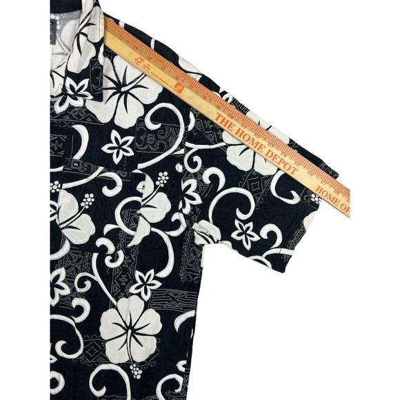 VTG Quiksilver Button Up Surfer Beach Hawaiian‎ Shirt Sz M Black - Picture 4 of 6
